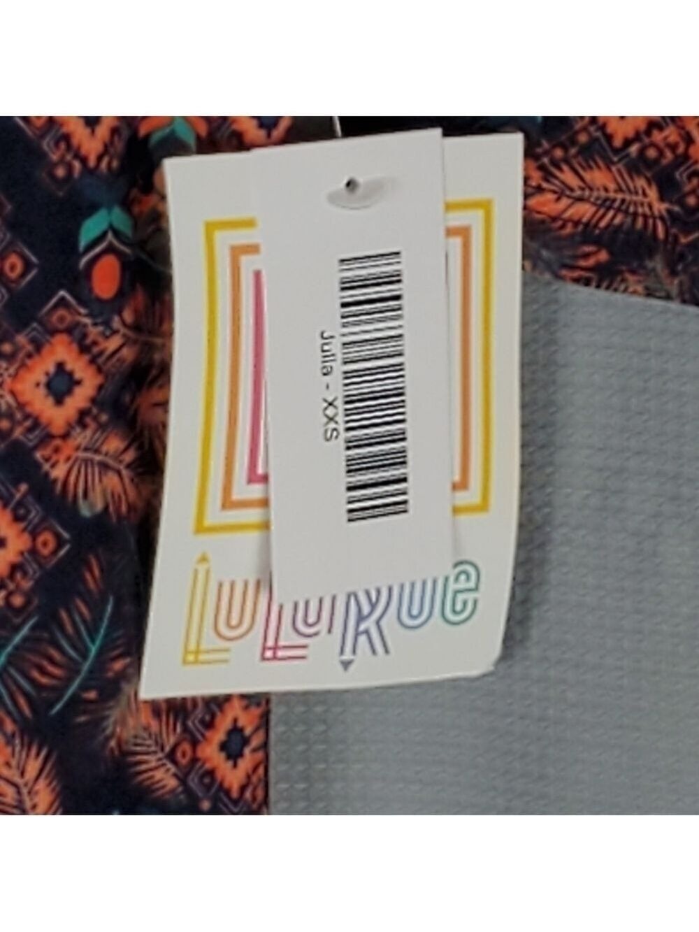 NWT Lularoe Julia, blue with multicolored pattern, size XXS - Picture 5 of 5